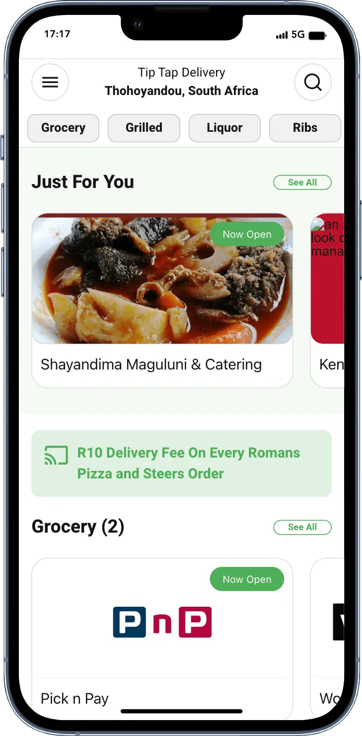Food ordering, order tracker, ride requesting, user location tracking, directions